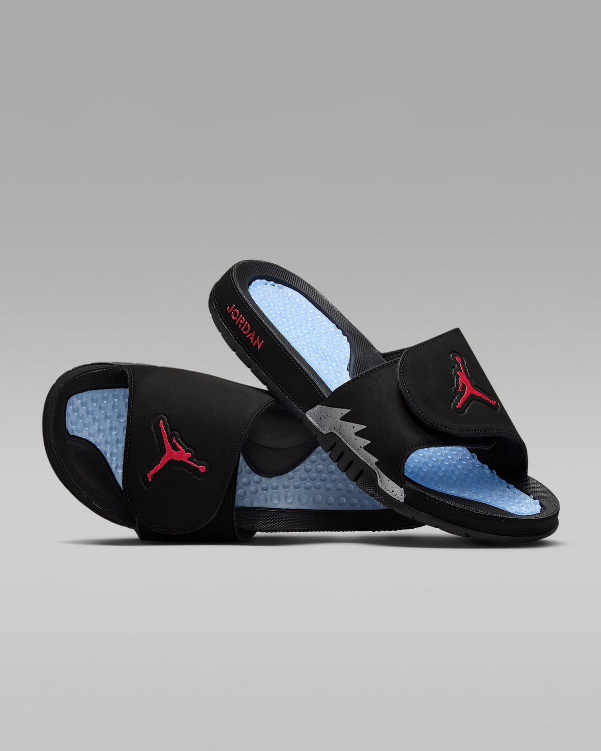 555501-061 Nike Jordan Hydro 5 Retro Slide Black Silver Fire Red (Men's)