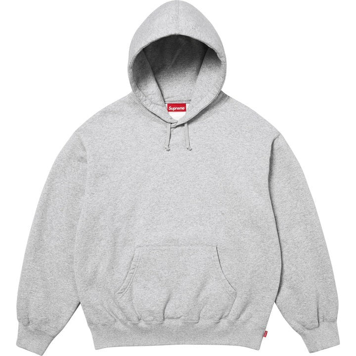 Supreme Satin Applique Hooded Sweatshirt Heather Grey