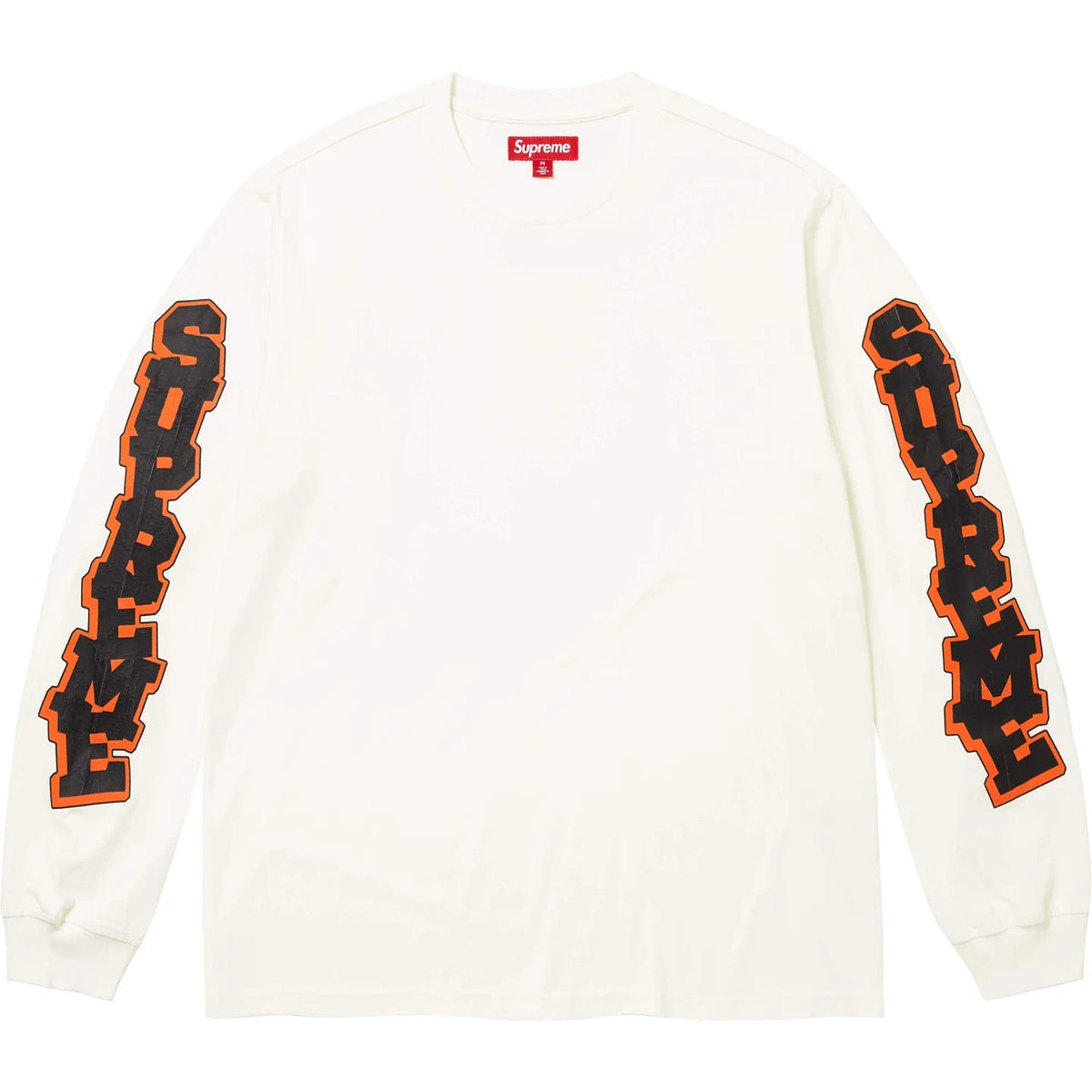 Supreme Cracked Sleeve L/S Top Washed White