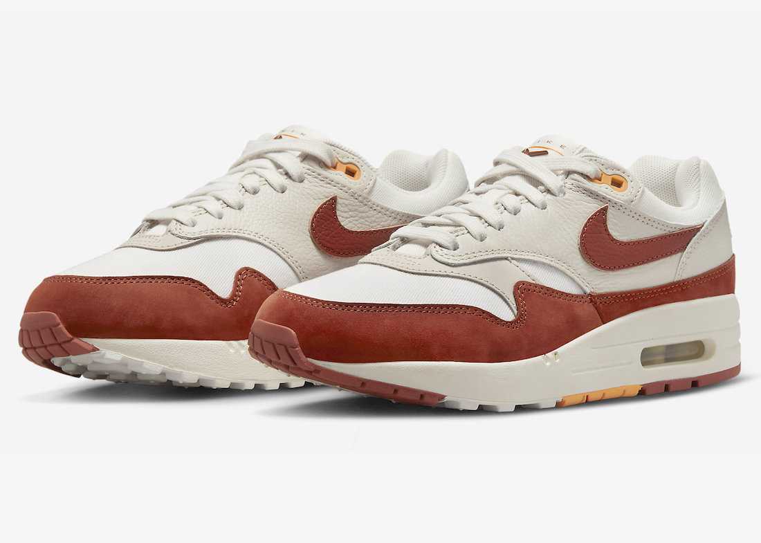 FD2370-100 Nike WMNS Air Max 1 Rugged Orange and Sail