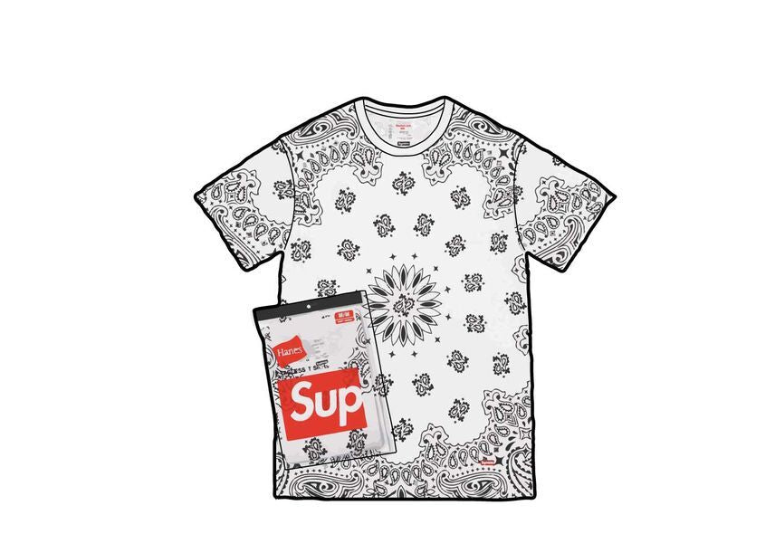 Supreme Hanes Bandana Tagless Tees (2 Pack) White