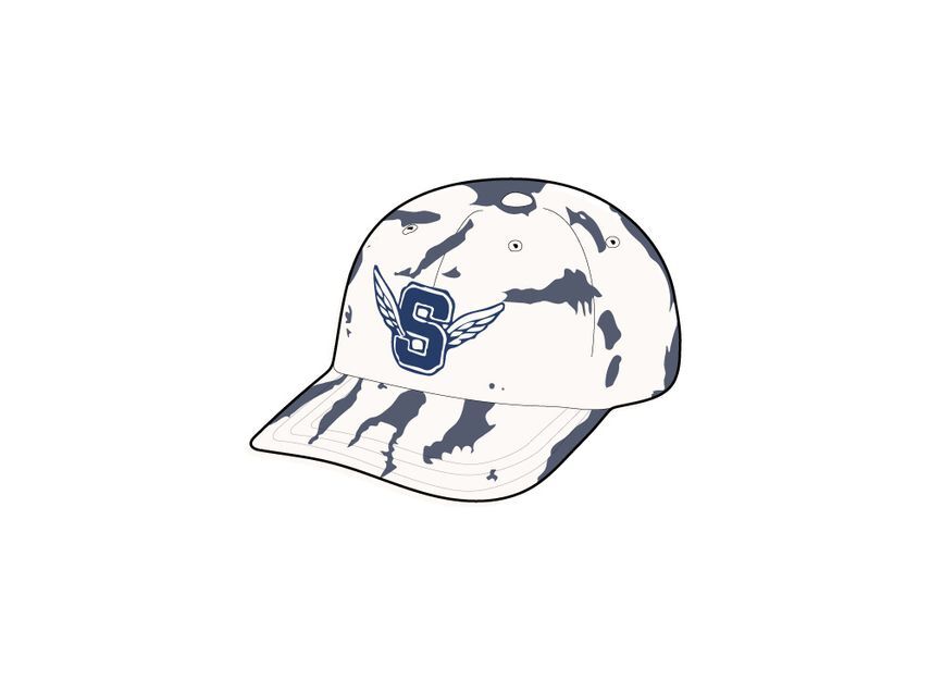 Supreme Wings Logo 6-Panel Bleached Denim