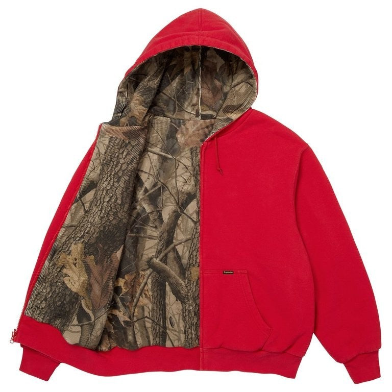 Supreme Reversible Work Zip Up Hooded Sweatshirt Red