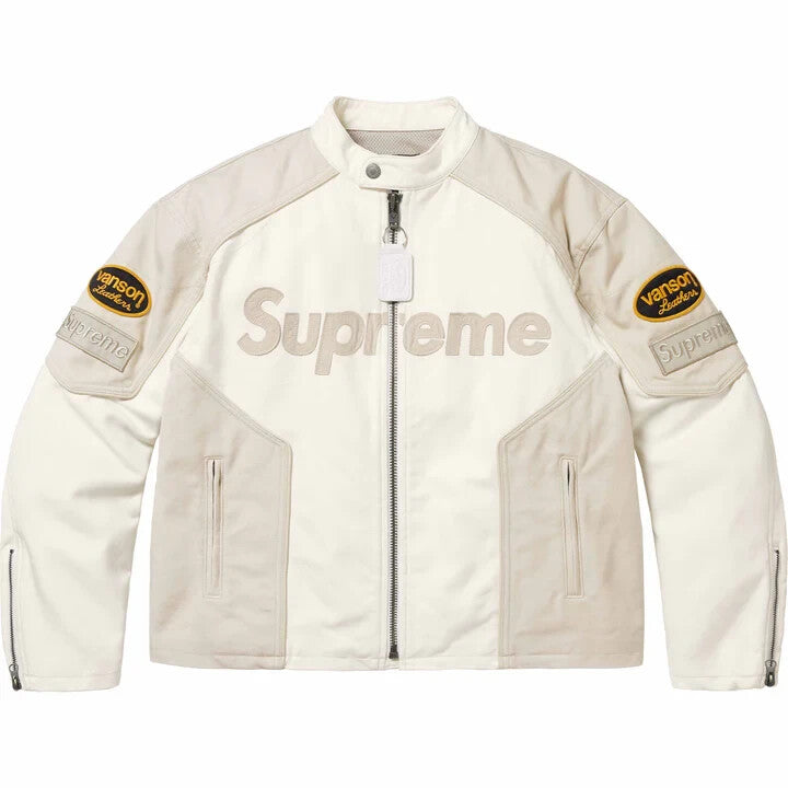 Supreme Vanson Leathers Cordura Cotton Jacket White