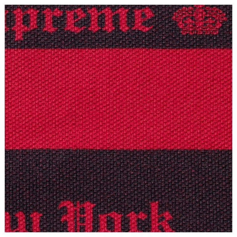 Supreme Old English Stripe L/S Polo Navy