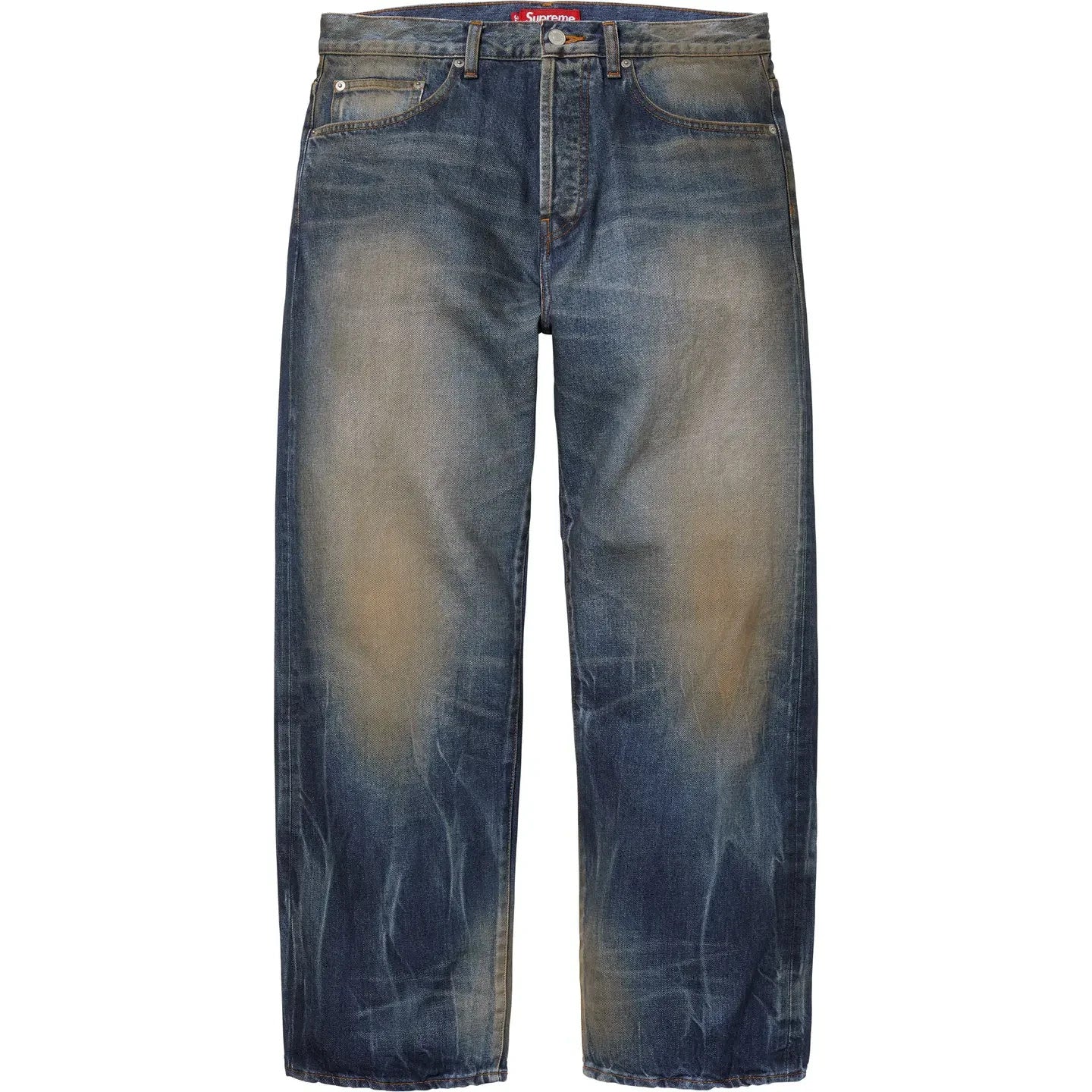Supreme Distressed Loose Fit Selvedge Jean (26SS) Washed Indigo