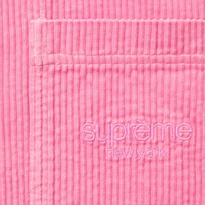 Supreme Wide Wale Corduroy Snap Shirt Pink