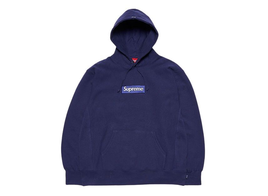 Supreme Box Logo Hooded Sweatshirt Washed Navy (21FW)