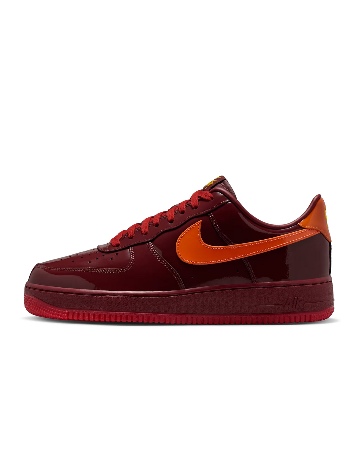IO4489-601 Nike Air Force 1 Low Patent Leather Dark Team Red Safety (Men's)