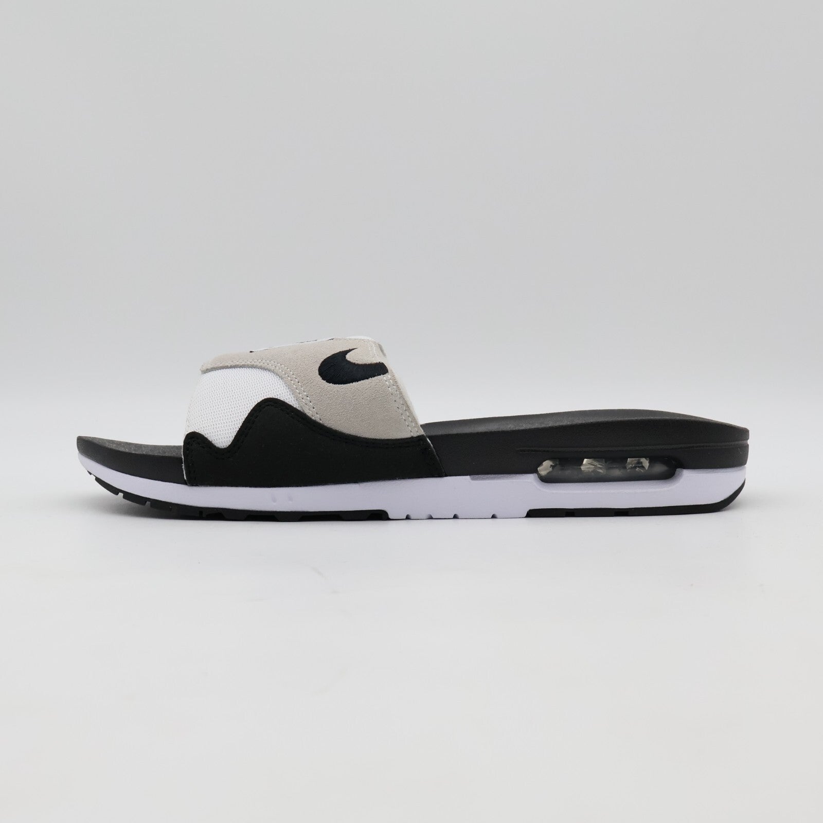 DH0295-102 Nike Air Max 1 Slide Light Neutral Grey and Black
