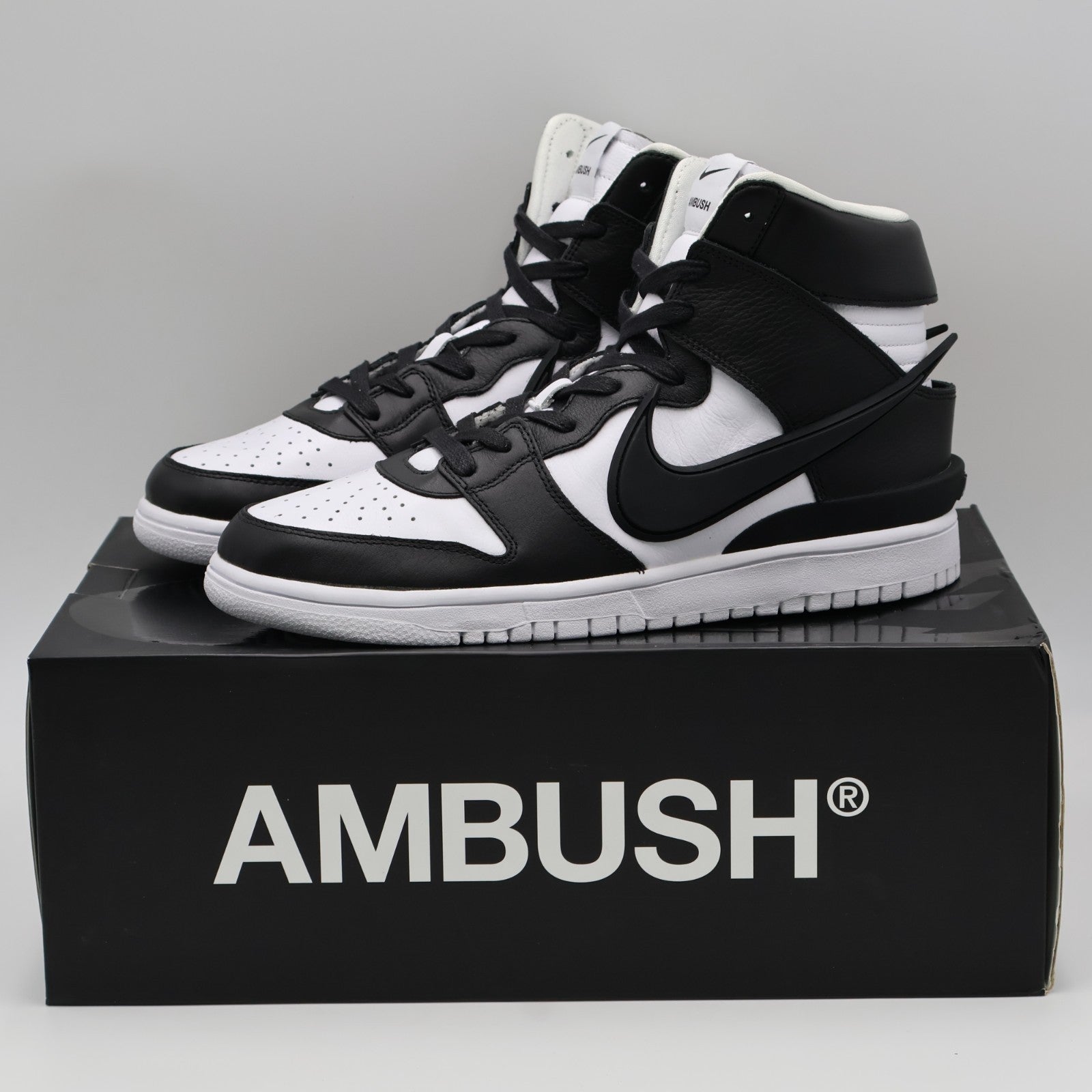 CU7544-001 Nike Dunk High AMBUSH Black White Spruce Aura Panda (Men's)