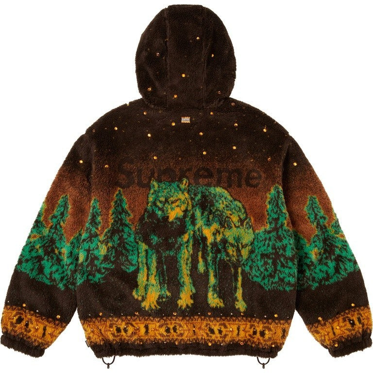 Supreme x B.B. Simon Reversible Hooded Fleece Jacket Brown