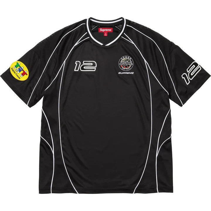 Supreme Piping Soccer Jersey Black