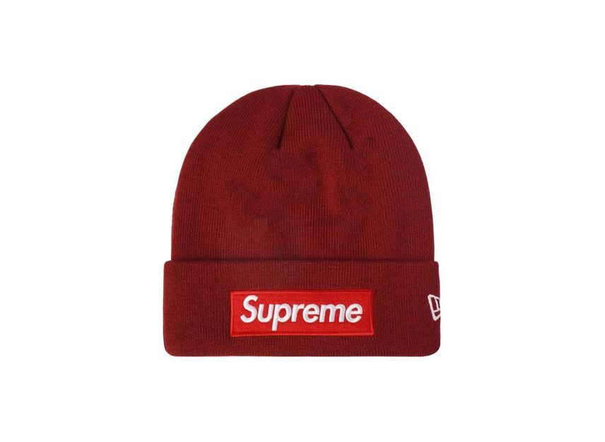 Supreme New Era Box Logo Beanie Cardinal