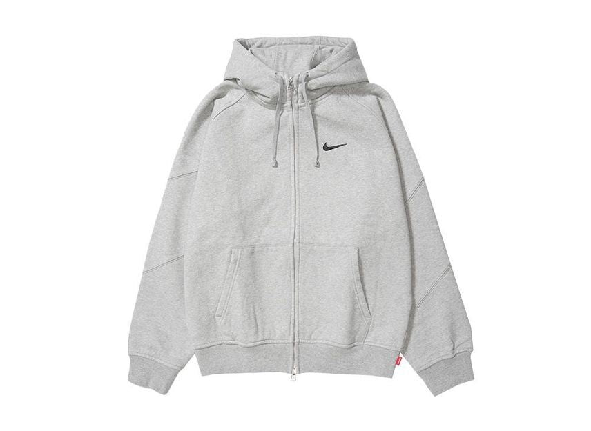 HF9633-063 Supreme Nike Zip Up Hooded Sweatshirt Heather Grey