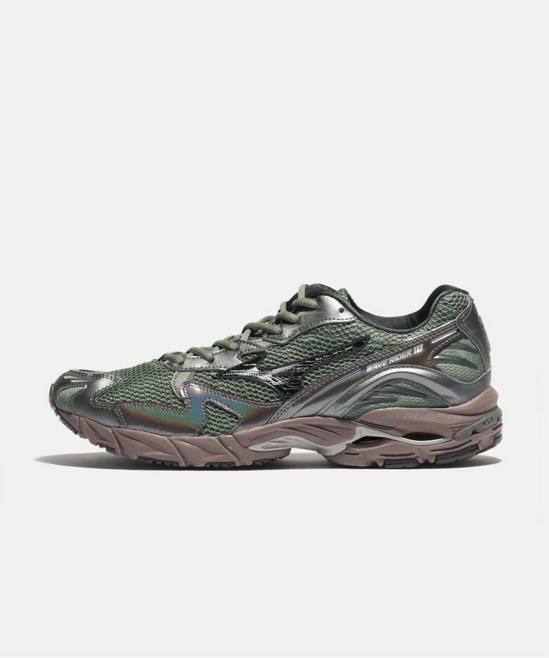 D1GA243109 Mizuno Wave Rider 10 Green Black Metallic Grey (Men's)