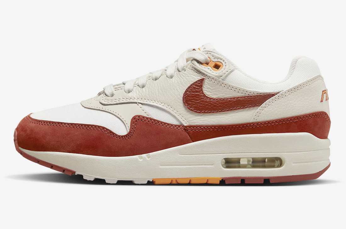 FD2370-100 Nike WMNS Air Max 1 Rugged Orange and Sail