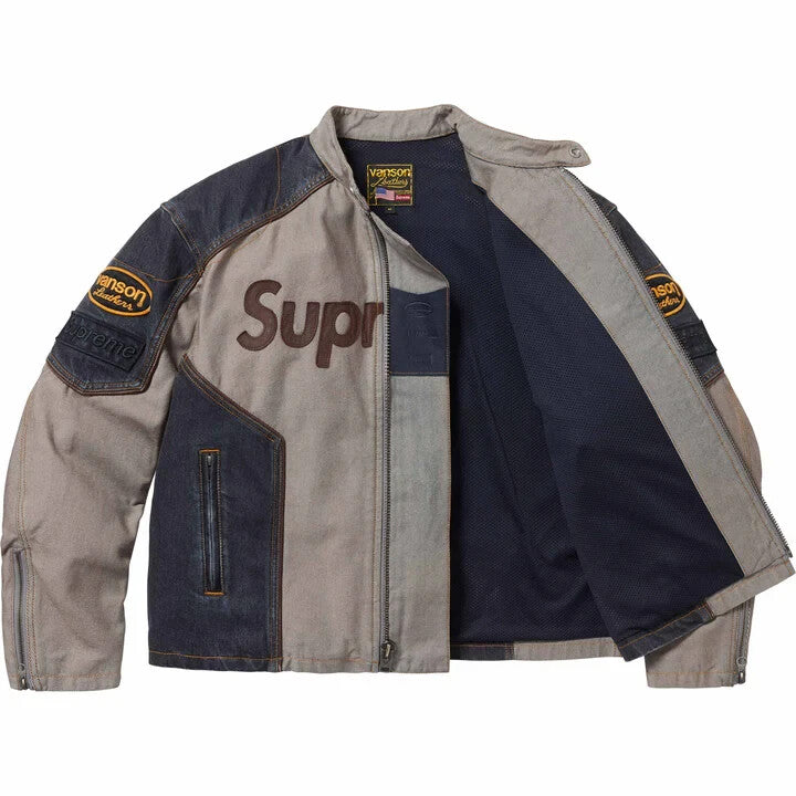 Supreme Vanson Leathers Cordura Cotton Jacket Denim