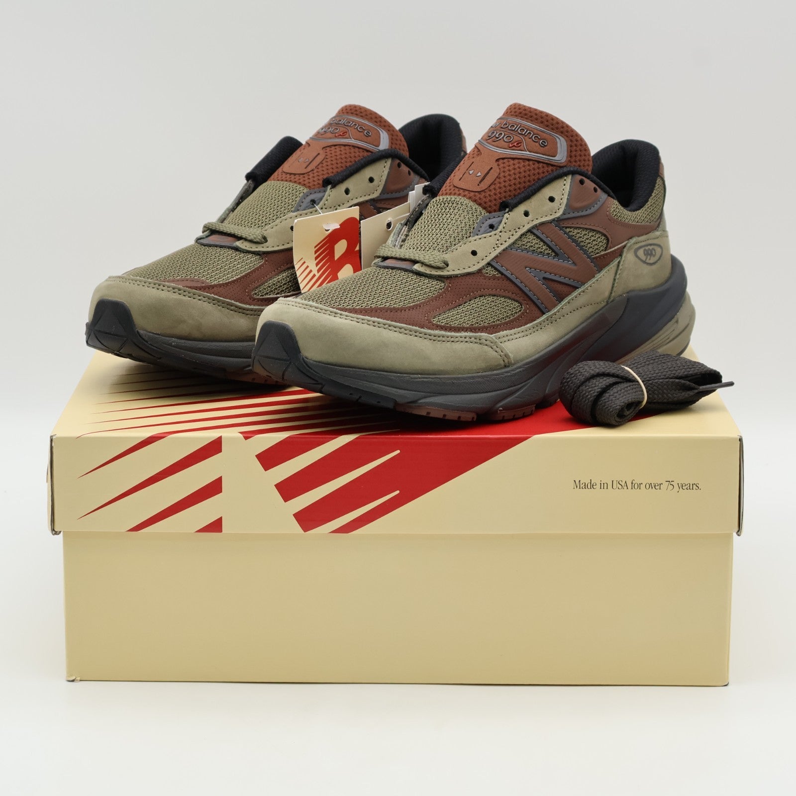 U990CA6 New Balance 990V6 Dark Camo Rich Oak Black Cement (Men's)