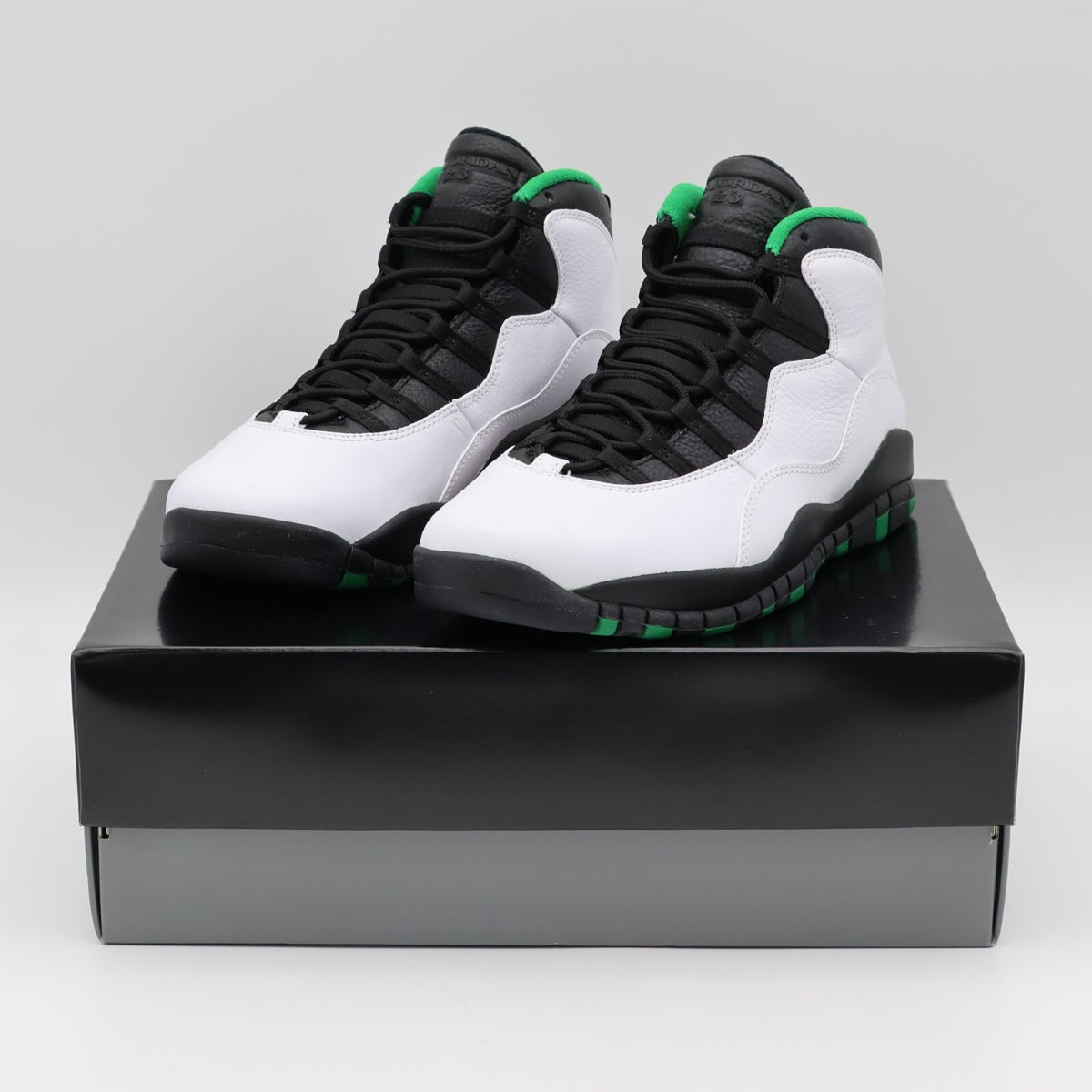 310805-137 Nike Air Jordan 10 Retro Seattle Super Sonics Pine Green White Black