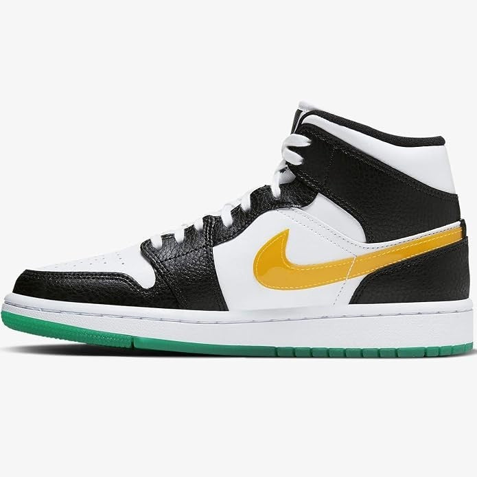 BQ6472-063 Nike Air Jordan 1 Mid "White/Red/Yellow" (Women's)