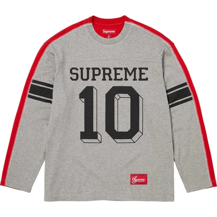 Supreme Split L/S Football Top Heather Grey