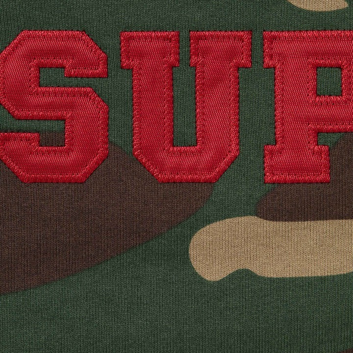 Supreme Collegiate Applique Zip Up Hooded Sweatshirt Woodland Camo