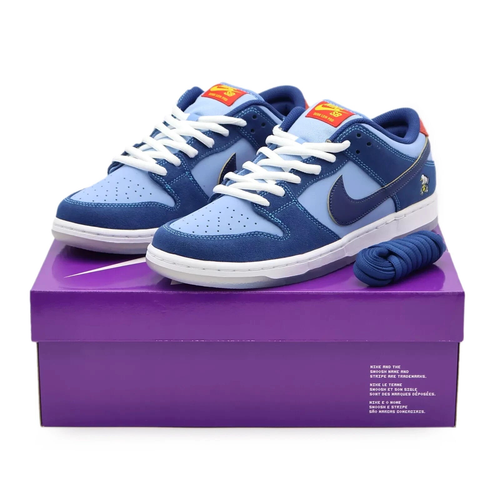 DX5549-400 Nike Dunk Low SB Why So Sad? Coastal Blue Speed Yellow Red (Men's)