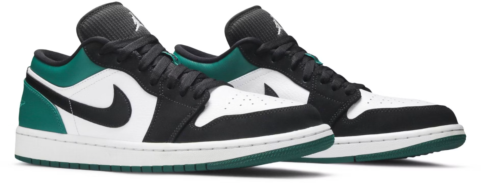553558-113 Nike Air Jordan 1 Low "White Black Mystic Green" (Men's)