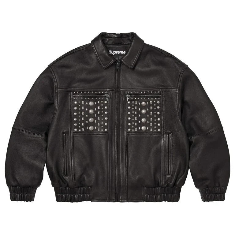 Supreme Multi Studded Leather Jacket Black