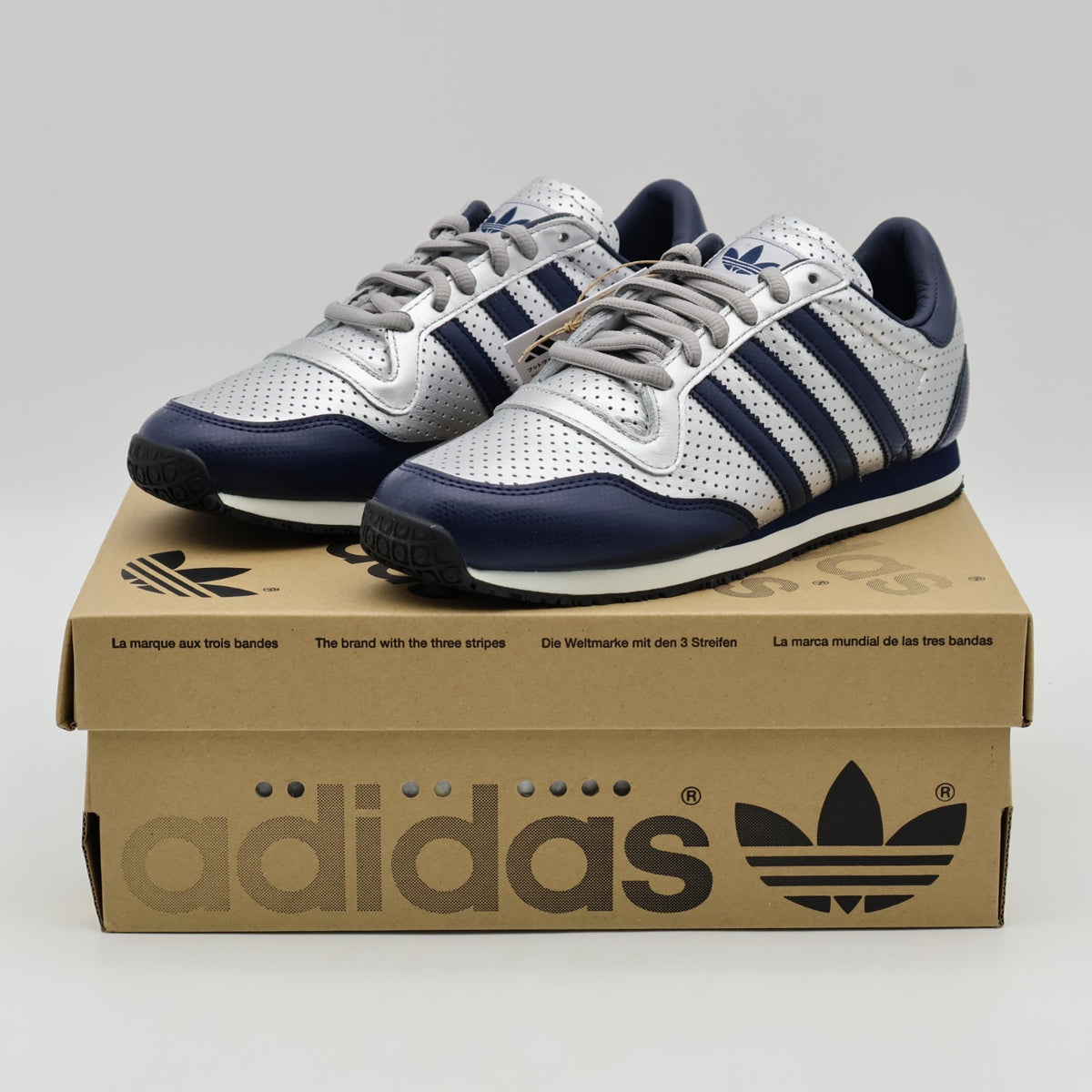 JR1614 adidas Originals Galaxy OG Silver Metallic Night Indigo Off White (Men's)