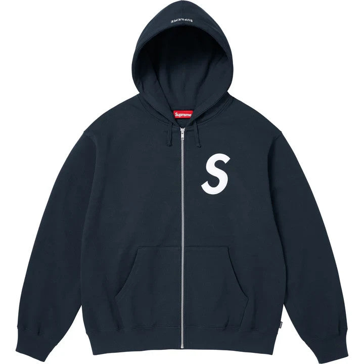 Supreme S Logo Zip Up Hooded Sweatshirt (25FW) Navy