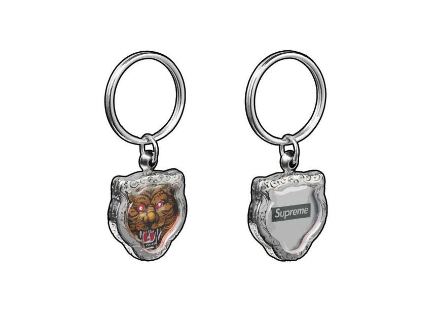 Supreme Tiger Keychain Silver