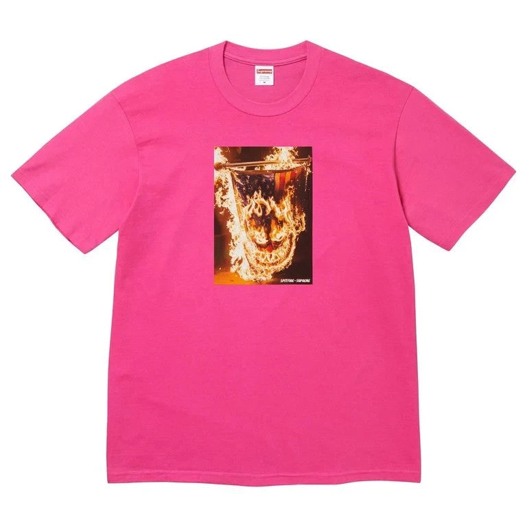 Supreme x Spitfire Flag Tee Fuchsia