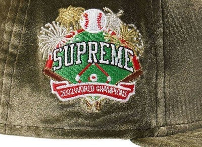 Supreme Velour Box Logo New Era Olive