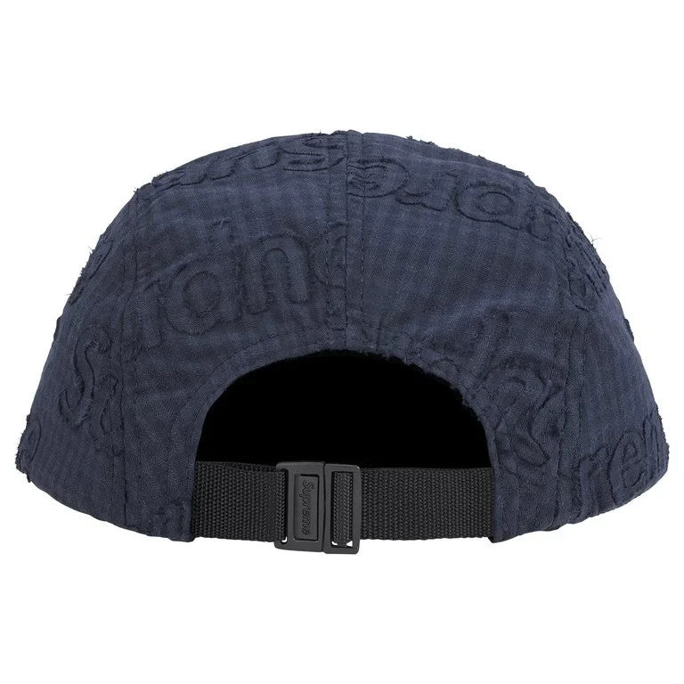 Supreme Monogram Gingham Camp Cap Navy