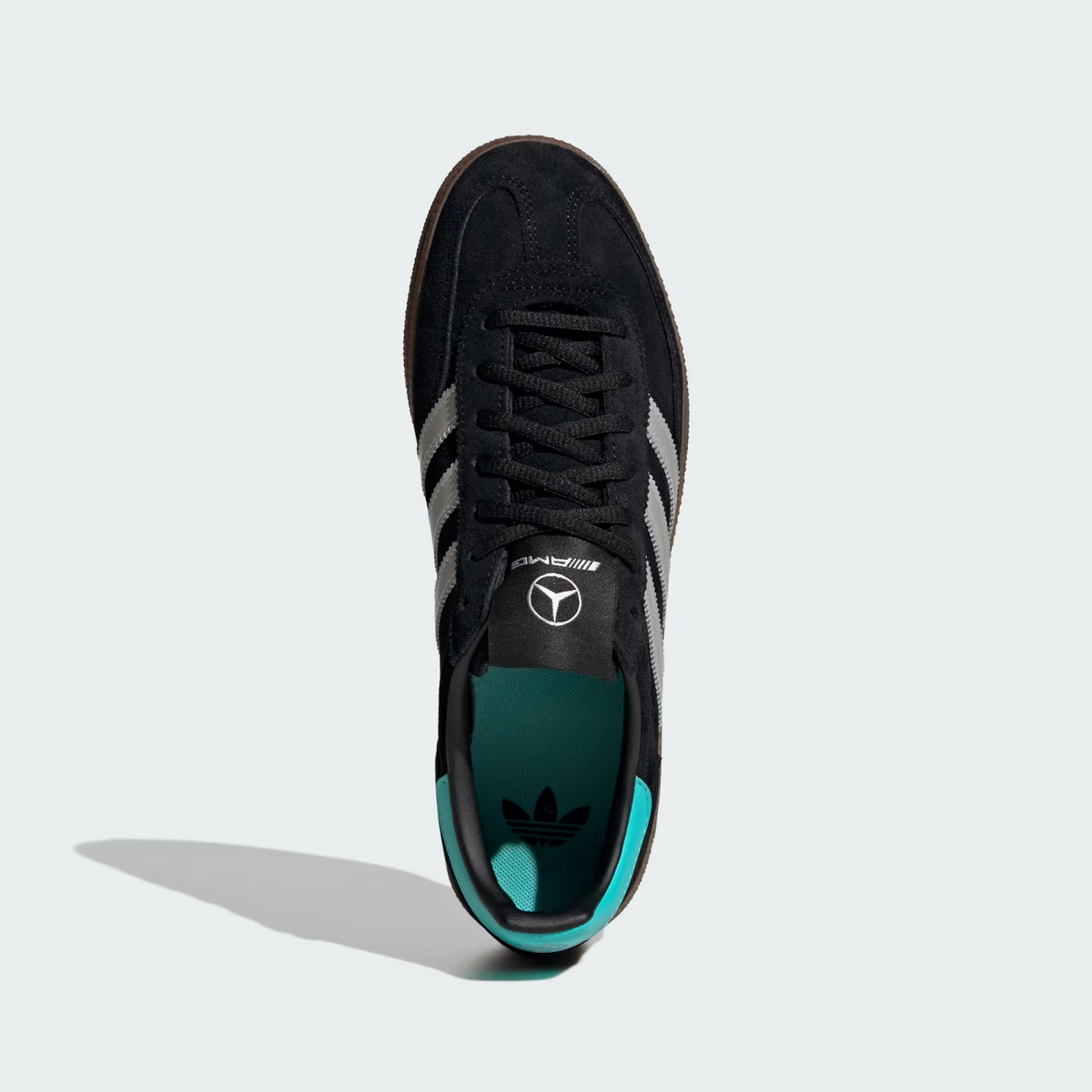 KJ1185 Mercedes AMG adidas Handball Spezial Core Black Silver Metallic (Men's)