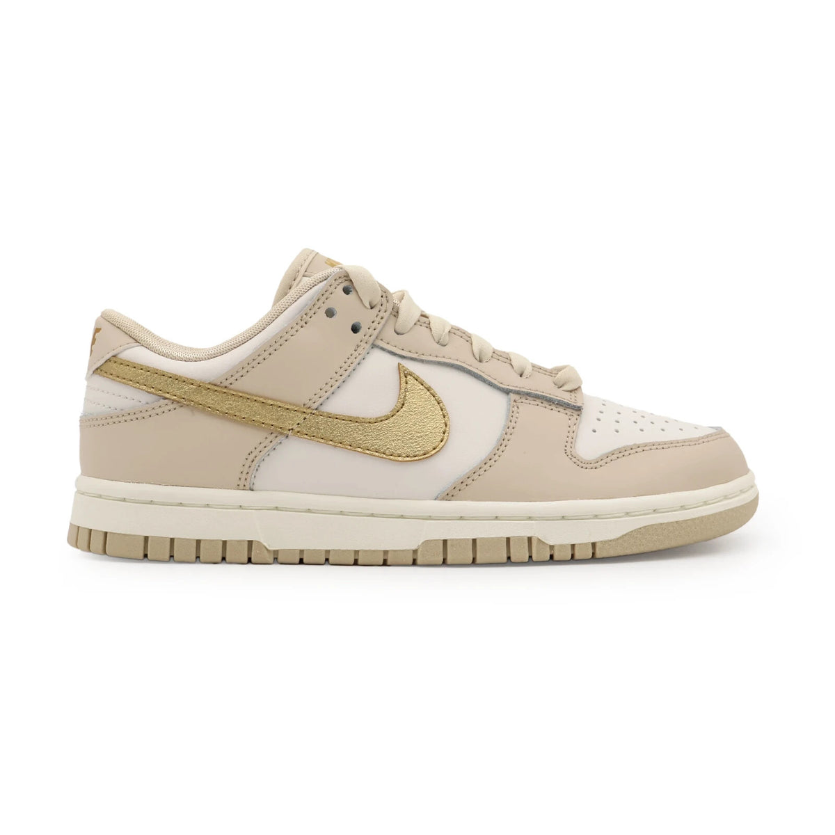 DX5930-001 Nike Dunk Low Phantom Metallic Gold Swoosh Sail Sanddrift (Women's)