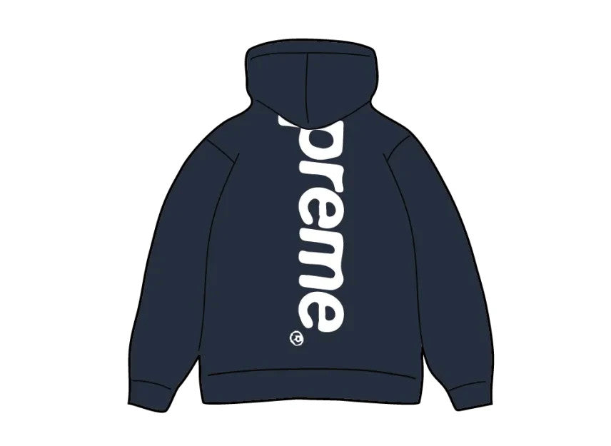 Supreme Satin Applique Hooded Sweatshirt (26SS)"Navy"