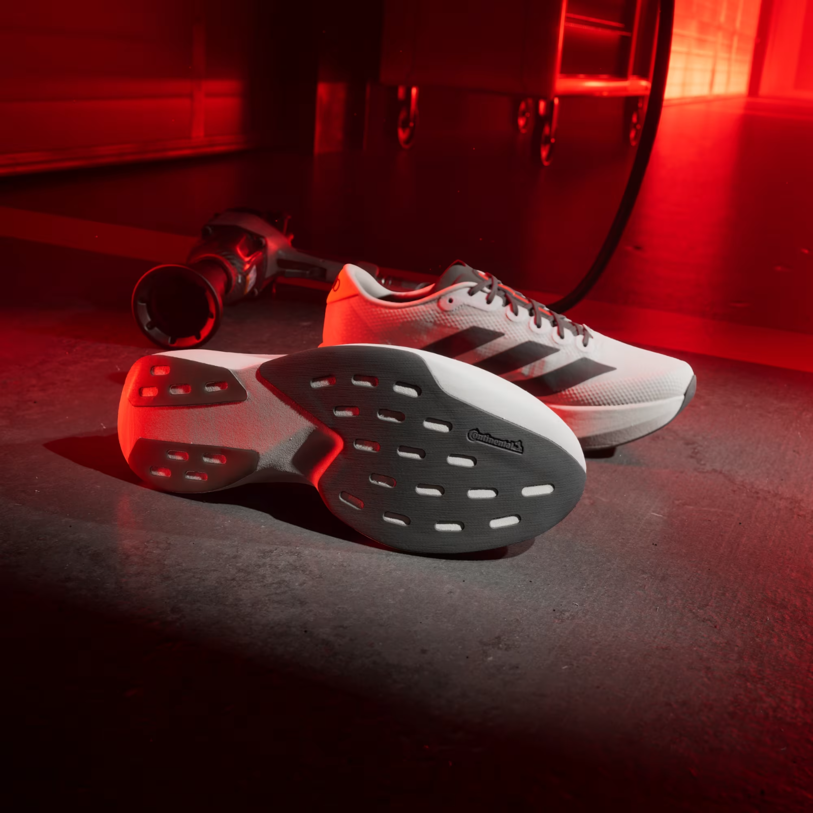 KJ3670 Audi Ã adidas Adizero EVO SL "Grey/Black/Red" (Men's)