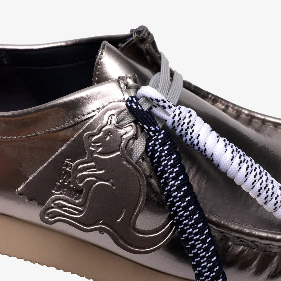 26186501 Clarks Wallabee 2604 Silver Patent (Men's)