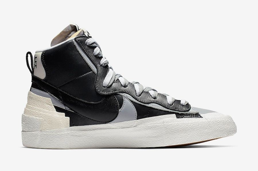 BV0072-002 sacai Ã NIKE BLAZER MID "BLACK/WOLF GREY/WHITE" (Men's)