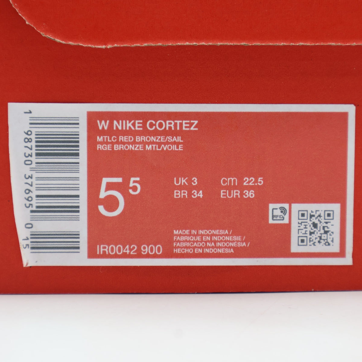 IR0042-900 Nike Cortez Metallic Red Bronze Rose Whisper (Women's)