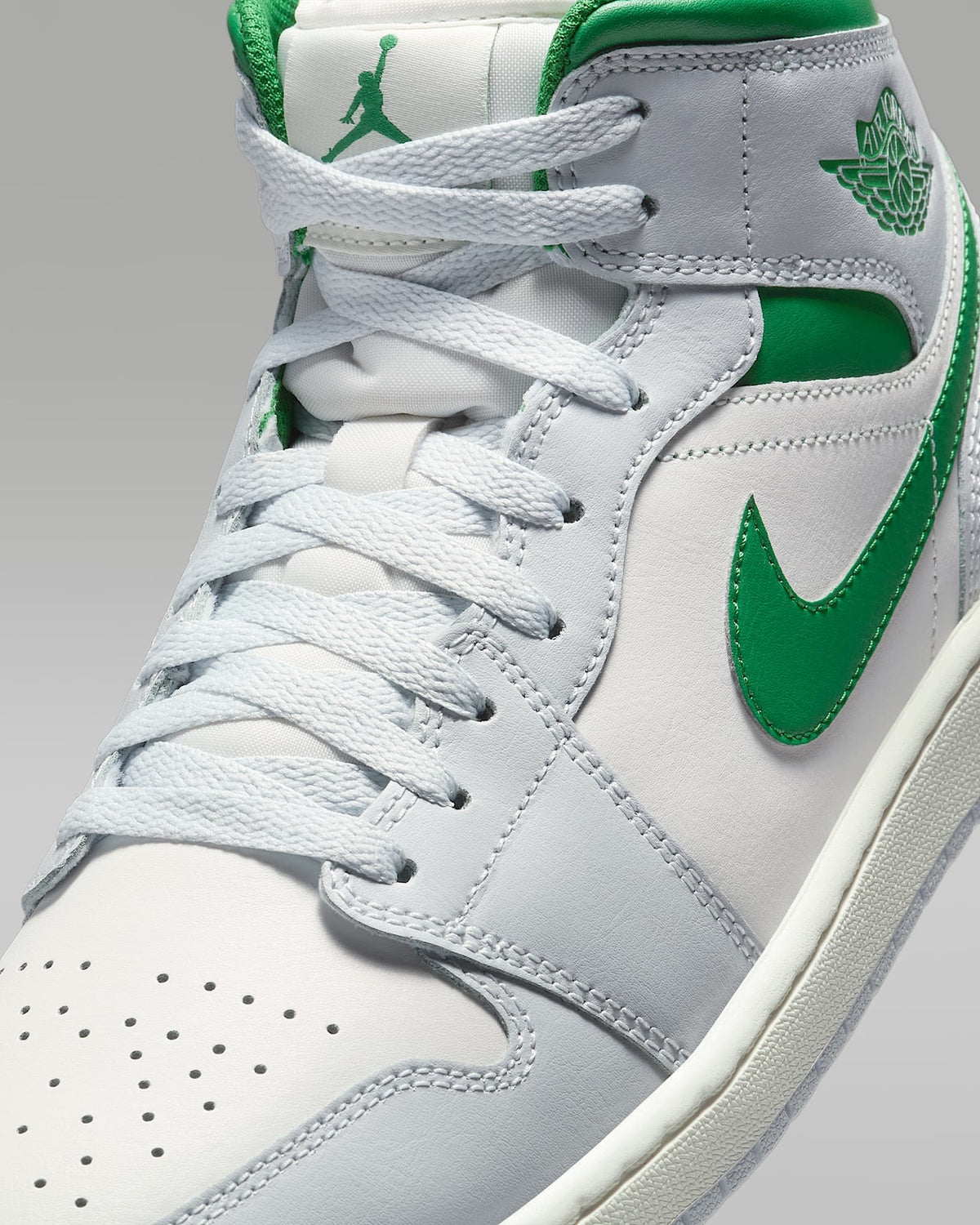 DQ8426-142 Nike Air Jordan 1 Mid Summit White Pure Platinum Sail Pine (Men's)