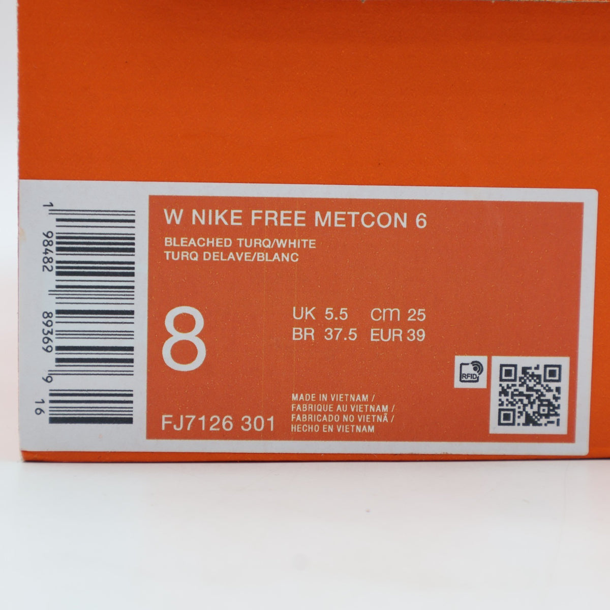 FJ7126-301 Nike Free Metcon 6 Bleached Turquoise Washed Teal Teal Tint (Women's)