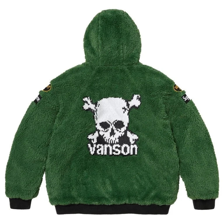 Supreme x Vanson Leathers Reversible Quilted Hooded Jacket Brown