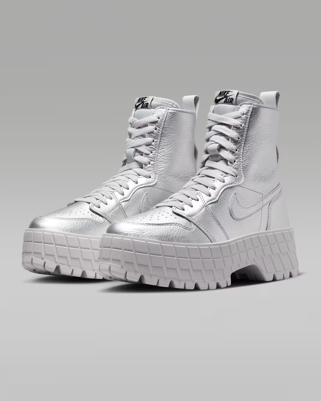 FJ5737-002 Nike Air Jordan 1 Brooklyn Metallic Silver (Women's)