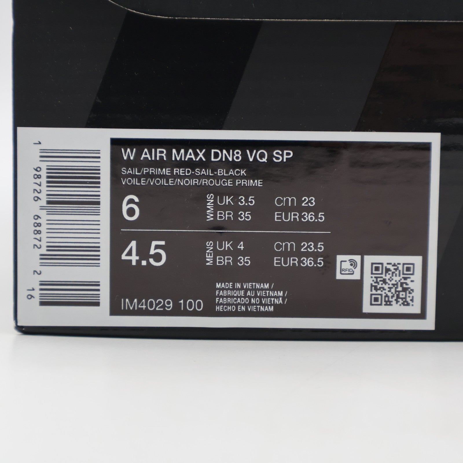 IM4029-100 Vaquera Nike Air Max DN8 Sail Prime Red (Women's)