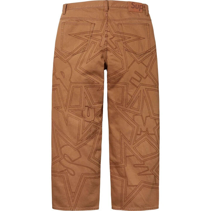 Supreme Stars Topstitch Baggy Jean Brown