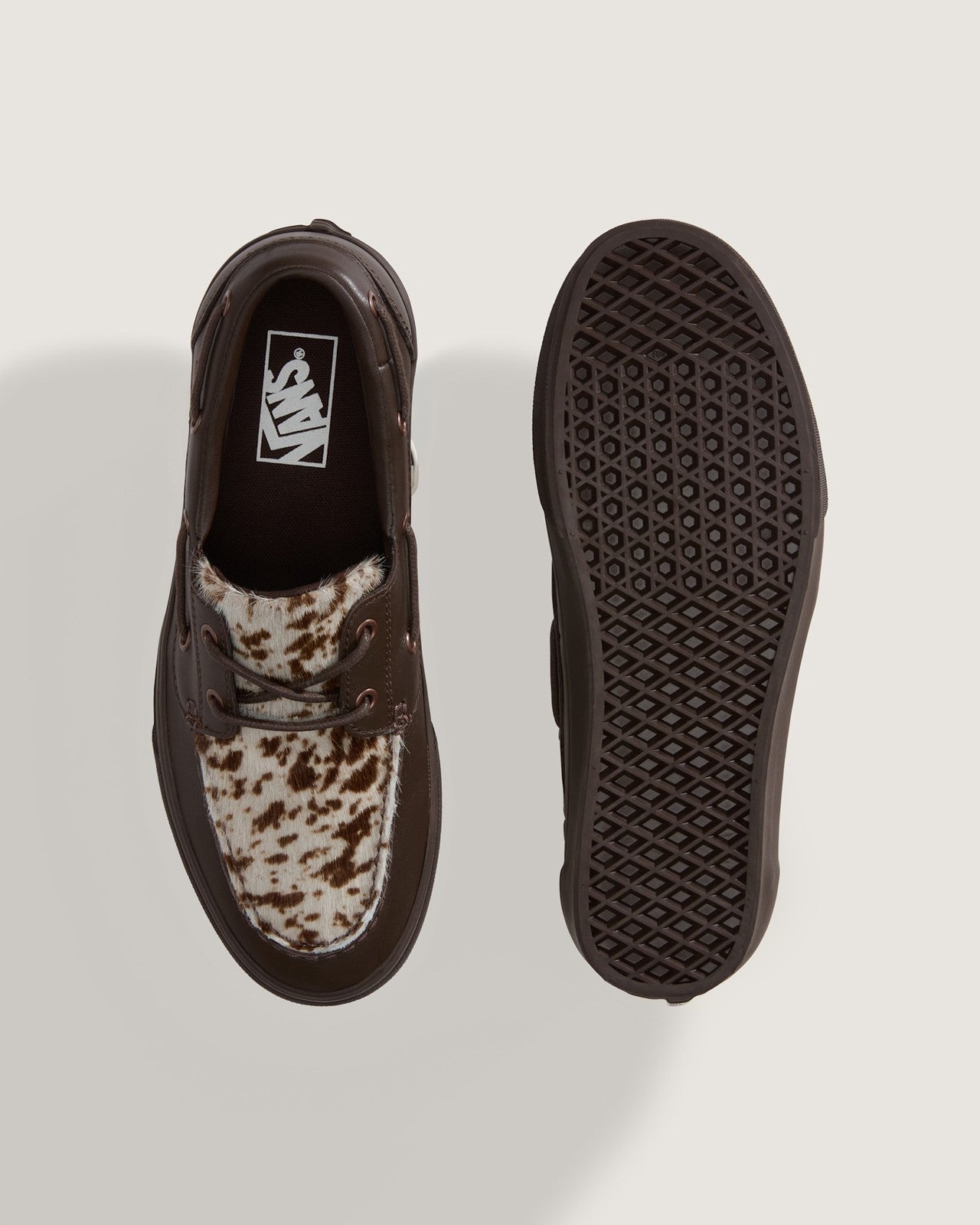 VN000Z96DRB VN000Z96DRB Vans 2 Eyelet Boat Shoe Pony Hair Dark Brown (Men's)